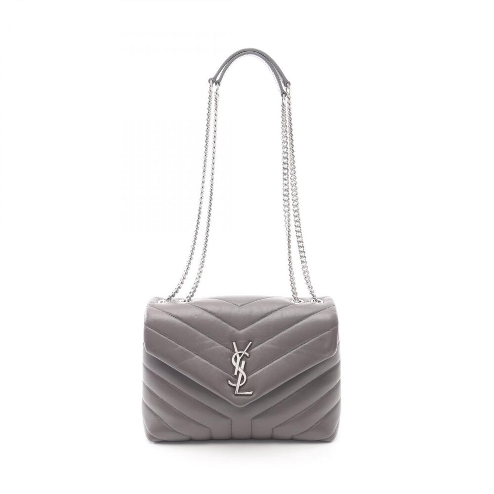 Saint Laurent Paris Loulou Shoulder Bag Leather Gray
